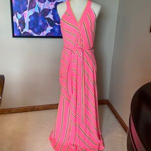 RACHEL Roy pink striped maxi dress